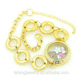 Fashionable jewelry cheap price stainless steel gold plated locket bracelet